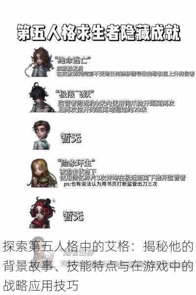 探索第五人格中的艾格：揭秘他的背景故事、技能特点与在游戏中的战略应用技巧