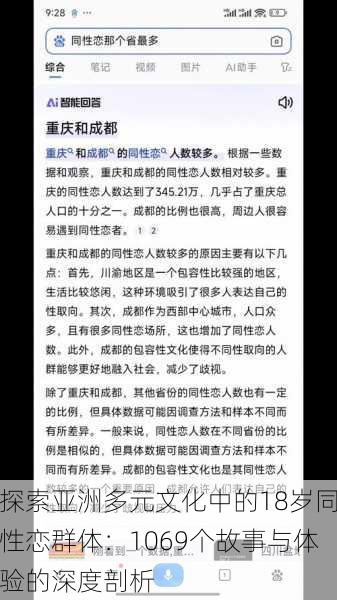 探索亚洲多元文化中的18岁同性恋群体:1069个故事与体验的深度剖析