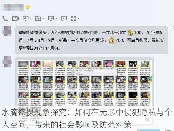 水滴盗摄现象探究:如何在无形中侵犯隐私与个人空间,带来的社会影响及防范对策