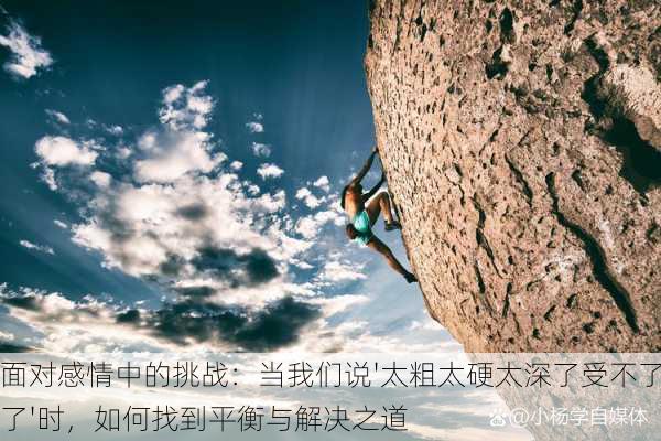 面对感情中的挑战:当我们说'太粗太硬太深了受不了了'时,如何找到平衡与解决之道