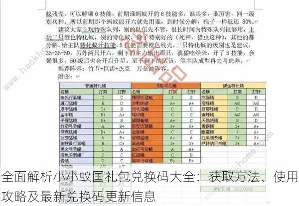 全面解析小小蚁国礼包兑换码大全:获取方法、使用攻略及最新兑换码更新信息