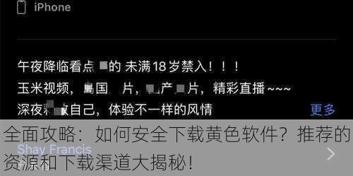 全面攻略:如何安全下载黄色软件?推荐的资源和下载渠道大揭秘!