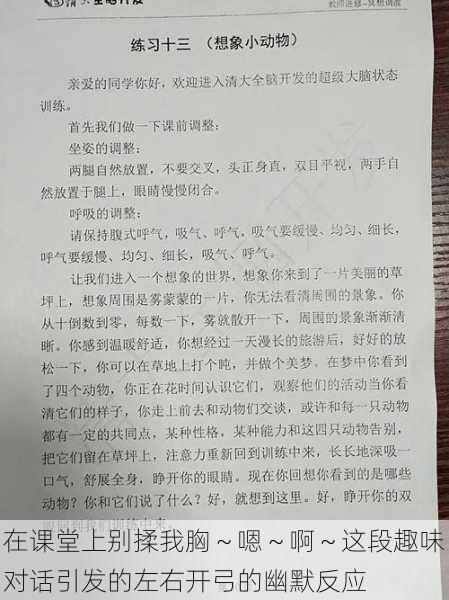 在课堂上别揉我胸~嗯~啊~这段趣味对话引发的左右开弓的幽默反应
