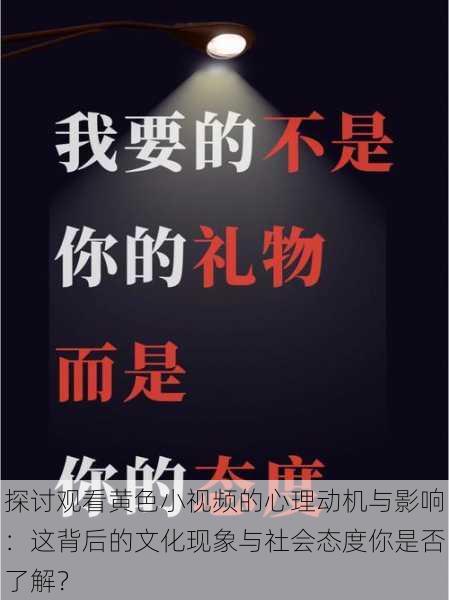 探讨观看黄色小视频的心理动机与影响：这背后的文化现象与社会态度你是否了解？