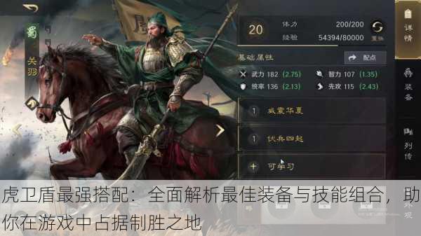 虎卫盾最强搭配：全面解析最佳装备与技能组合，助你在游戏中占据制胜之地