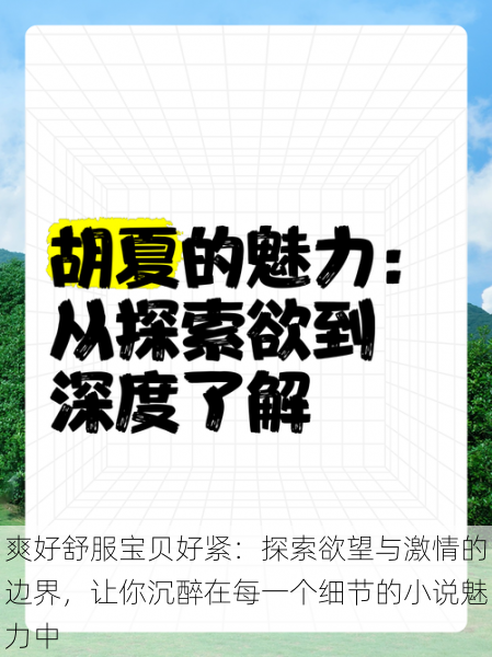 爽好舒服宝贝好紧:探索欲望与激情的边界,让你沉醉在每一个细节的小说魅力中