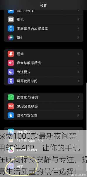 探索1000款最新夜间禁用软件APP,让你的手机在晚间保持安静与专注,提高生活质量的最佳选择!