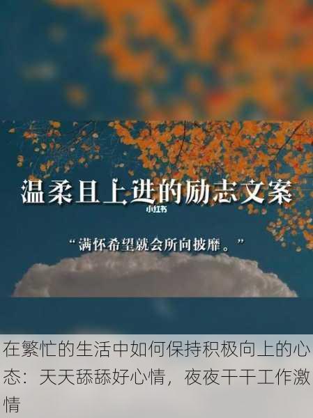 在繁忙的生活中如何保持积极向上的心态:天天舔舔好心情,夜夜干干工作激情