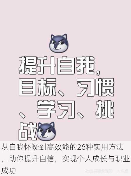 从自我怀疑到高效能的26种实用方法,助你提升自信,实现个人成长与职业成功