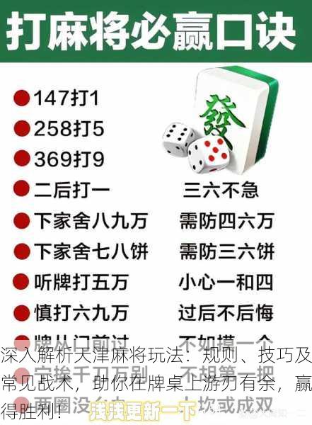 深入解析天津麻将玩法：规则、技巧及常见战术，助你在牌桌上游刃有余，赢得胜利！