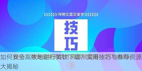 如何安全高效地进行黄软下载?实用技巧与推荐资源大揭秘