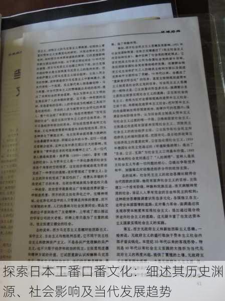 探索日本工番口番文化：细述其历史渊源、社会影响及当代发展趋势
