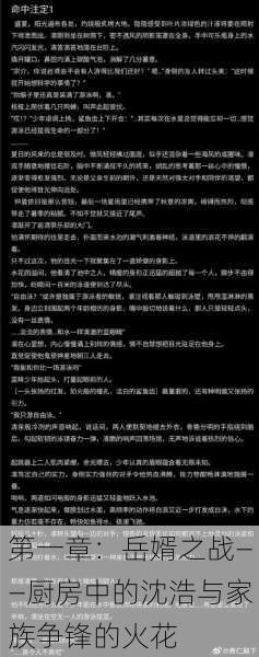 第一章：岳婿之战——厨房中的沈浩与家族争锋的火花