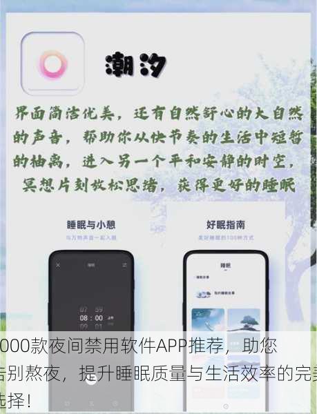 1000款夜间禁用软件APP推荐，助您告别熬夜，提升睡眠质量与生活效率的完美选择！