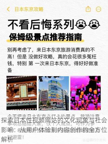 探索日本性视频网站的文化现象与社会影响：从用户体验到内容创作的全方位解析
