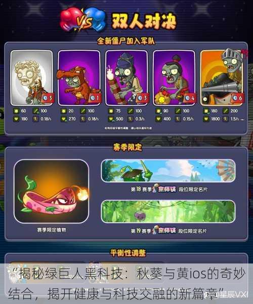 “揭秘绿巨人黑科技：秋葵与黄ios的奇妙结合，揭开健康与科技交融的新篇章”