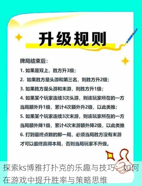 探索ks博雅打扑克的乐趣与技巧:如何在游戏中提升胜率与策略思维
