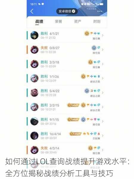 如何通过LOL查询战绩提升游戏水平:全方位揭秘战绩分析工具与技巧