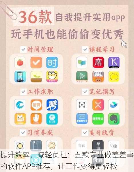 提升效率，减轻负担：五款专业做差差事的软件APP推荐，让工作变得更轻松