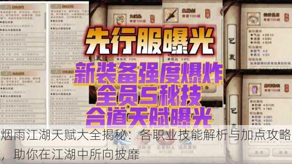 烟雨江湖天赋大全揭秘：各职业技能解析与加点攻略，助你在江湖中所向披靡