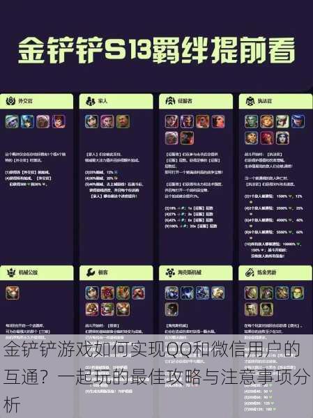 金铲铲游戏如何实现QQ和微信用户的互通?一起玩的最佳攻略与注意事项分析