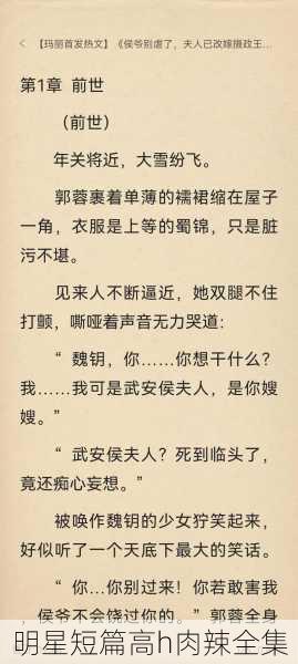明星短篇高h肉辣全集