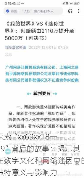 探索“xx69xx18一19”背后的故事:揭示其在数字文化和网络迷因中的独特意义与影响力