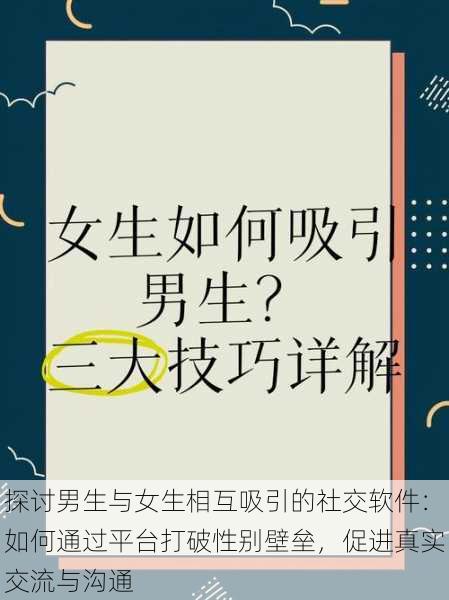 探讨男生与女生相互吸引的社交软件：如何通过平台打破性别壁垒，促进真实交流与沟通