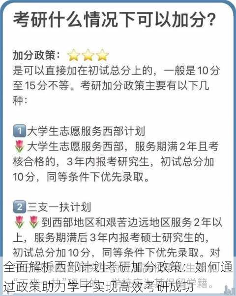 全面解析西部计划考研加分政策：如何通过政策助力学子实现高效考研成功