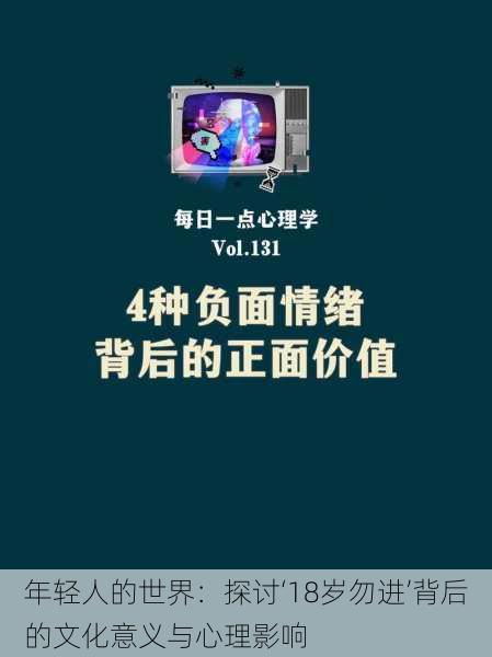 年轻人的世界:探讨‘18岁勿进’背后的文化意义与心理影响