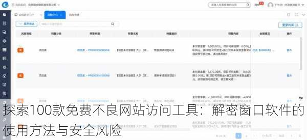 探索100款免费不良网站访问工具:解密窗口软件的使用方法与安全风险