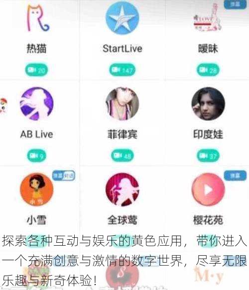 探索各种互动与娱乐的黄色应用,带你进入一个充满创意与激情的数字世界,尽享无限乐趣与新奇体验!