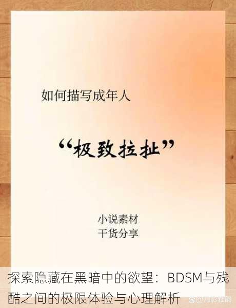 探索隐藏在黑暗中的欲望:BDSM与残酷之间的极限体验与心理解析