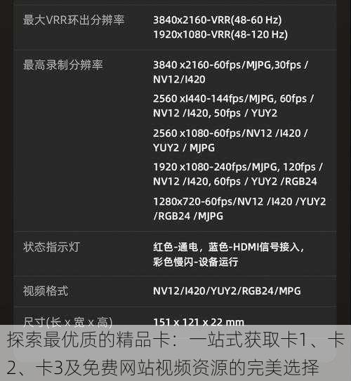 探索最优质的精品卡:一站式获取卡1、卡2、卡3及免费网站视频资源的完美选择