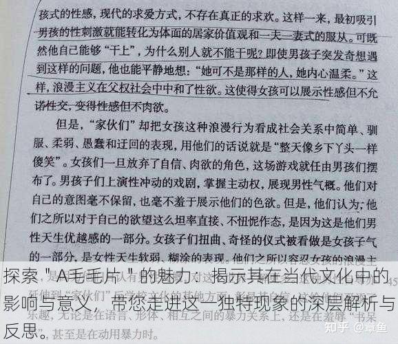 探索"A毛毛片"的魅力:揭示其在当代文化中的影响与意义,带您走进这一独特现象的深层解析与反思。