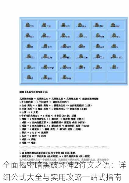 全面揭密暗黑破坏神2符文之语:详细公式大全与实用攻略一站式指南