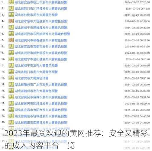 2023年最受欢迎的黄网推荐：安全又精彩的成人内容平台一览