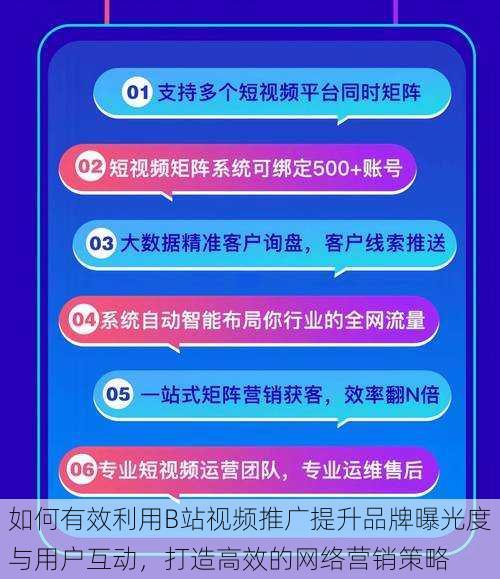 如何有效利用B站视频推广提升品牌曝光度与用户互动，打造高效的网络营销策略