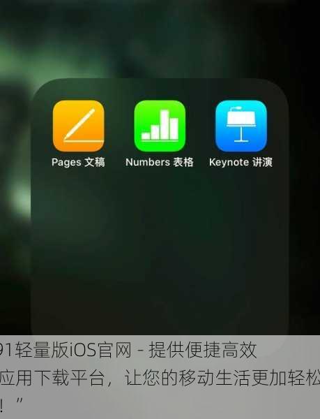 “91轻量版iOS官网 - 提供便捷高效的应用下载平台,让您的移动生活更加轻松愉快!”