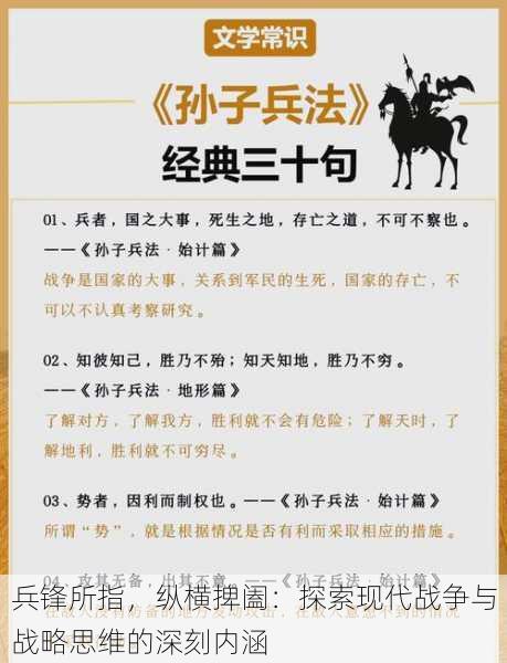 兵锋所指,纵横捭阖:探索现代战争与战略思维的深刻内涵