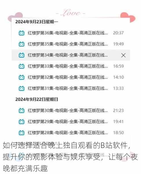 如何选择适合晚上独自观看的B站软件,提升你的观影体验与娱乐享受,让每个夜晚都充满乐趣