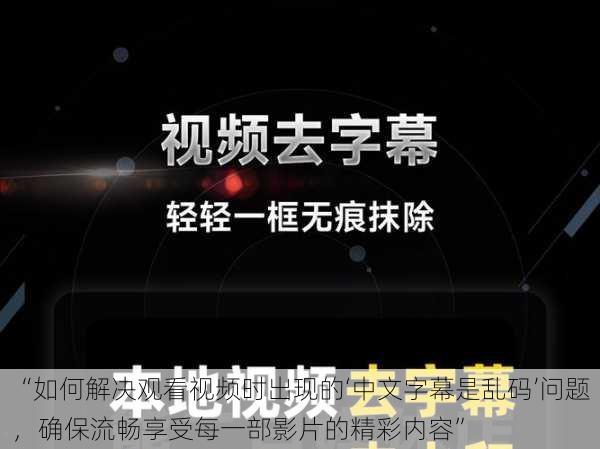 “如何解决观看视频时出现的‘中文字幕是乱码’问题，确保流畅享受每一部影片的精彩内容”