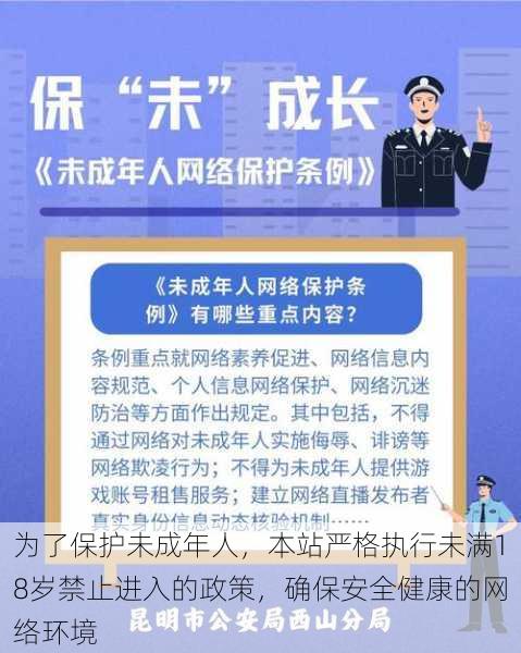 为了保护未成年人,本站严格执行未满18岁禁止进入的政策,确保安全健康的网络环境