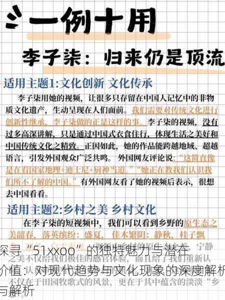 探寻“51xxoo”的独特魅力与潜在价值:对现代趋势与文化现象的深度解析与解析