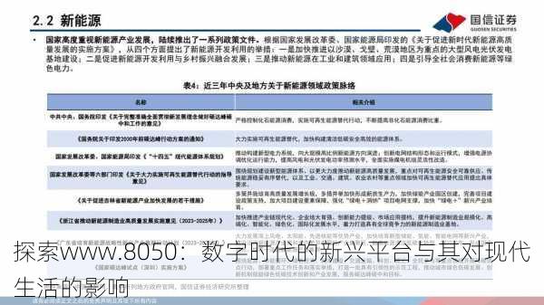 探索www.8050:数字时代的新兴平台与其对现代生活的影响