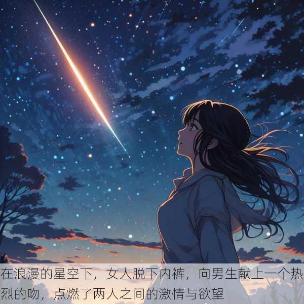 在浪漫的星空下,女人脱下内裤,向男生献上一个热烈的吻,点燃了两人之间的激情与欲望