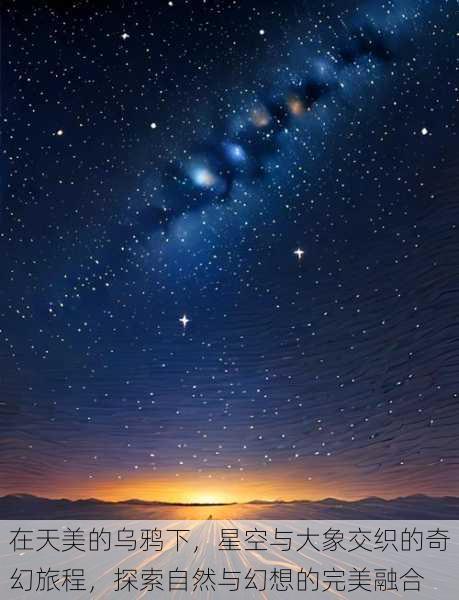 在天美的乌鸦下,星空与大象交织的奇幻旅程,探索自然与幻想的完美融合