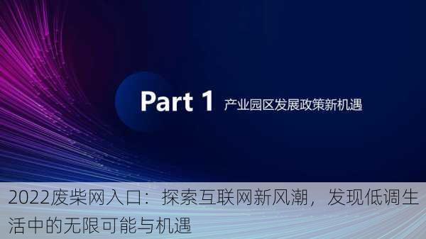 2022废柴网入口:探索互联网新风潮,发现低调生活中的无限可能与机遇