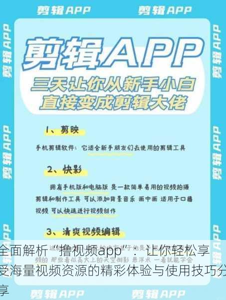 全面解析“撸视频app”:让你轻松享受海量视频资源的精彩体验与使用技巧分享