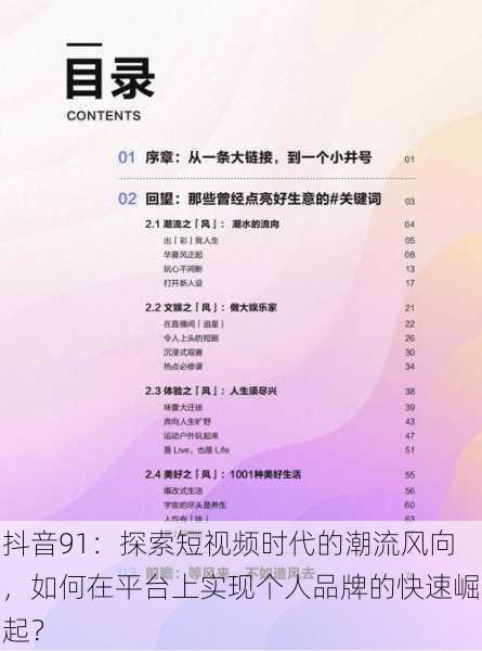 抖音91:探索短视频时代的潮流风向,如何在平台上实现个人品牌的快速崛起?